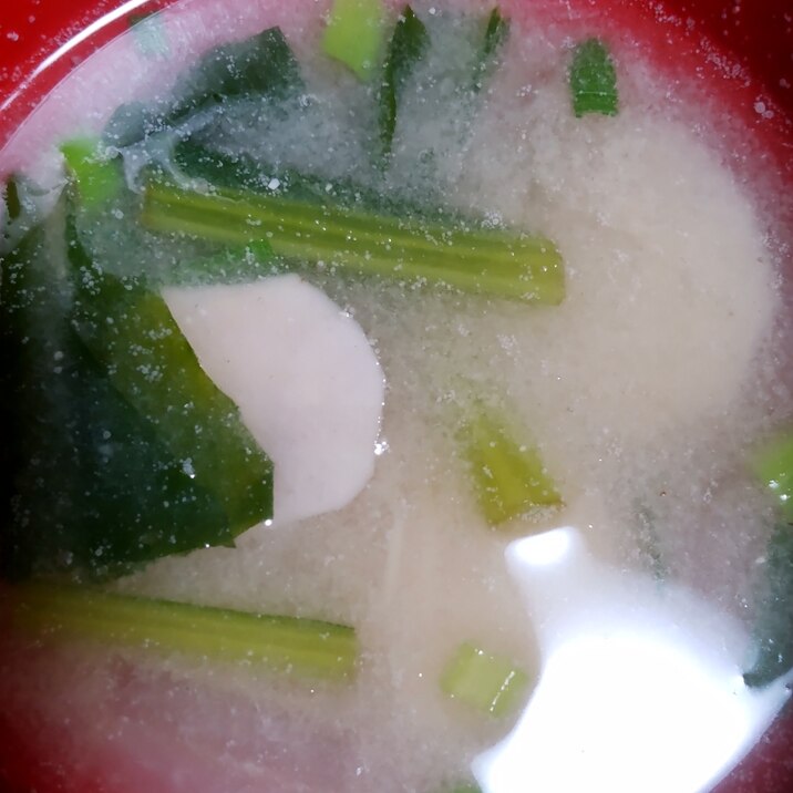 里芋と小松菜の味噌汁